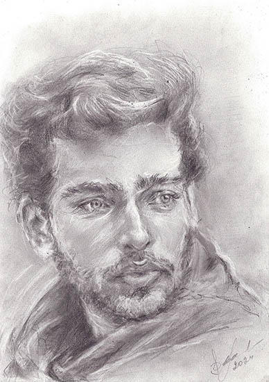 МарсельКарандаш/уголь. 2024