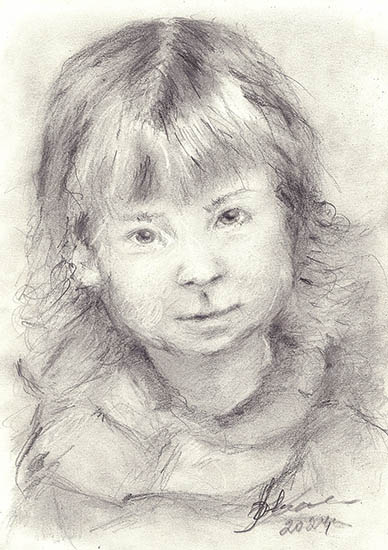 ОлечкаКарандаш/уголь. 2024