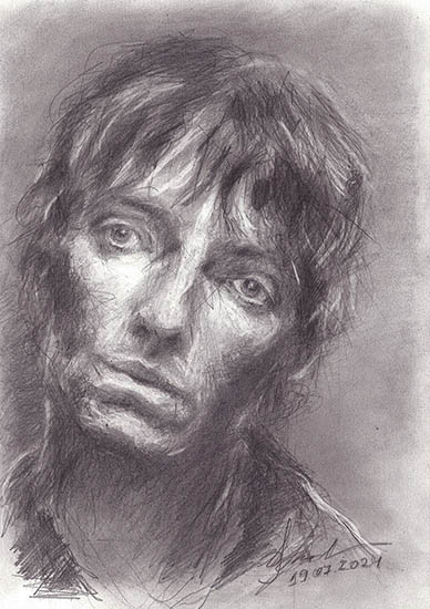 ГрустьКарандаш/уголь. 2024